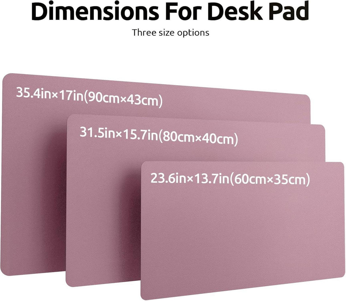 Schreibtischunterlage XXL Leder Mauspad 80x40cm Büro Homeoffice Mauve