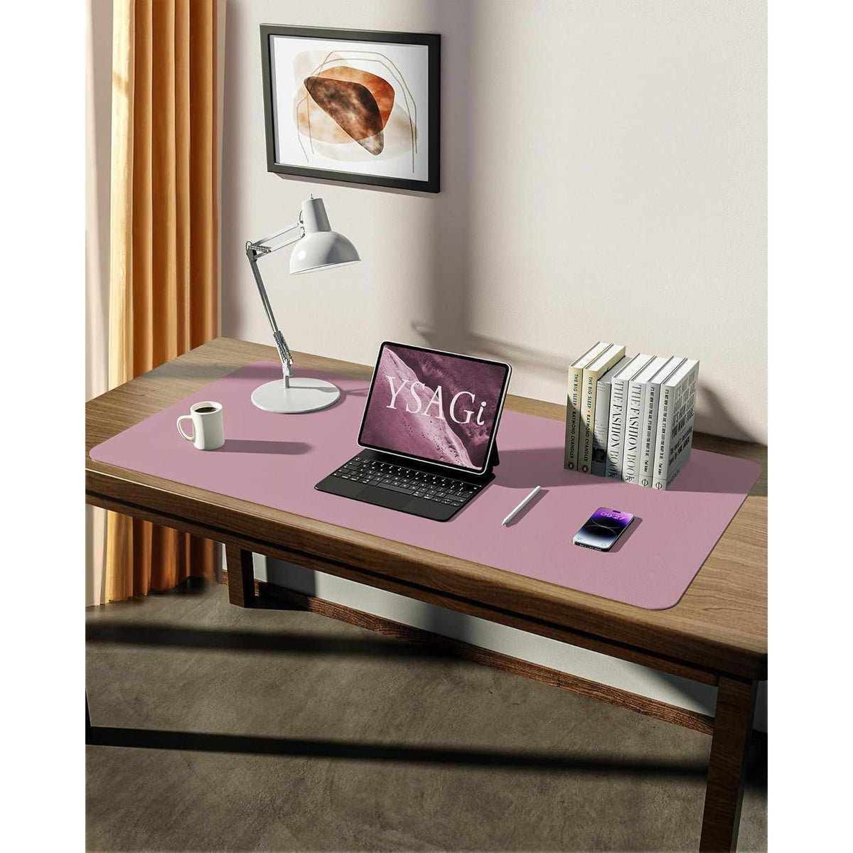 Schreibtischunterlage XXL 90x43cm Mauve in Lederoptik