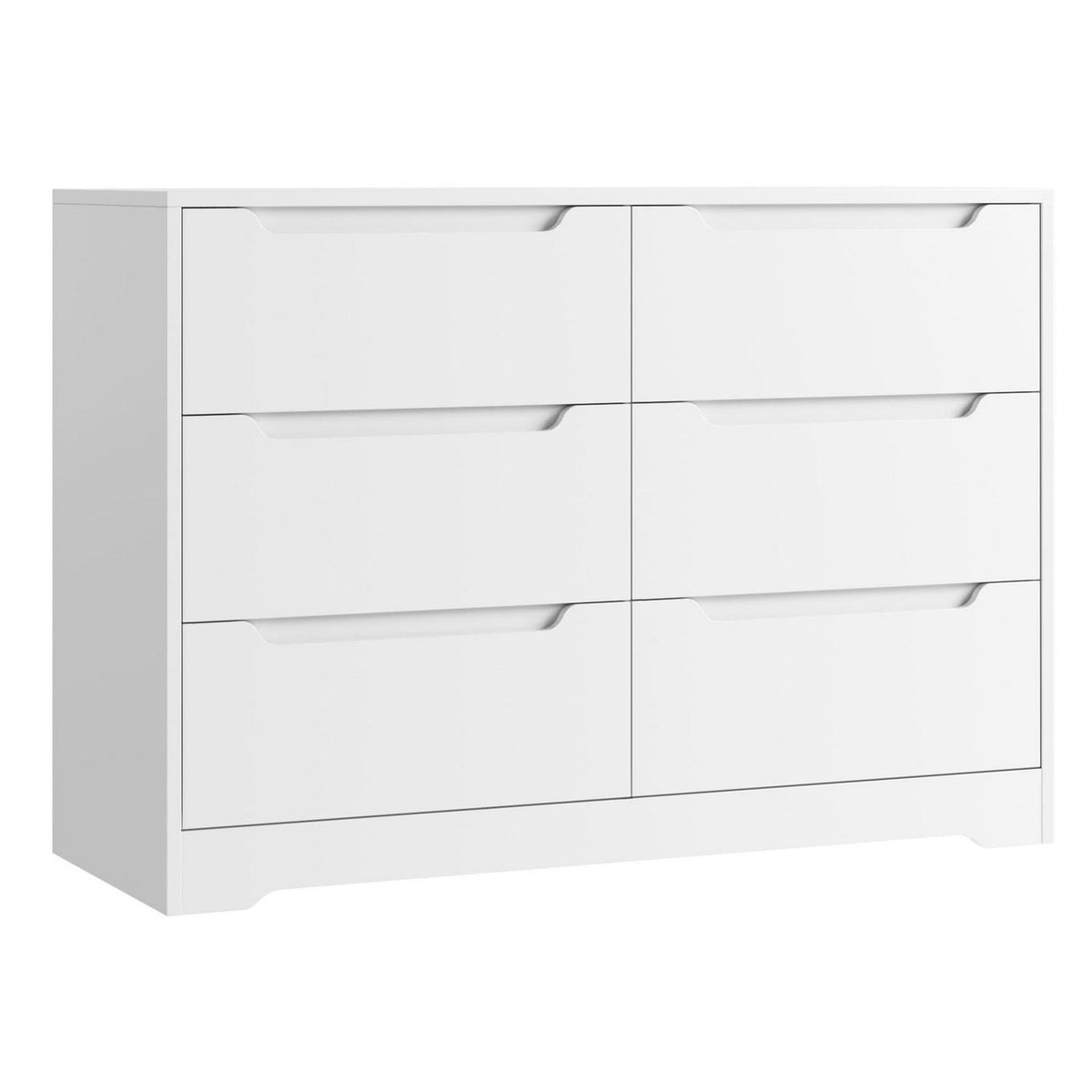 Kommode mit 6 Schubladen – Weißes Sideboard für Schlafzimmer & Wohnzimmer