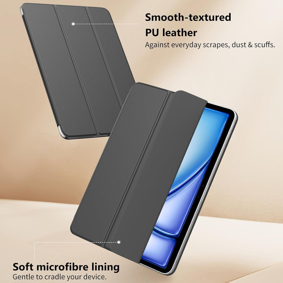TiMOVO iPad Air 11 Zoll Hülle 2024/2022/2020 - Magnetisch Trifold Ständer - Grau