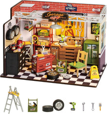 Holz Puppenhaus Garage Werkstatt DIY LED Bausatz Kinder Erwachsene