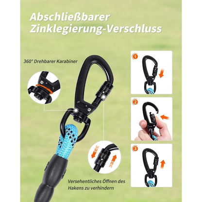 Joytale Schleppleine 5m Blau mit Gepolstertem Griff