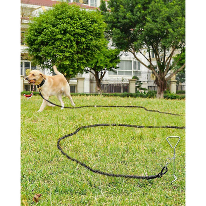 Schleppleine für Hunde, 15m Schwarz, Gepolsterter Griff, Reflektierend