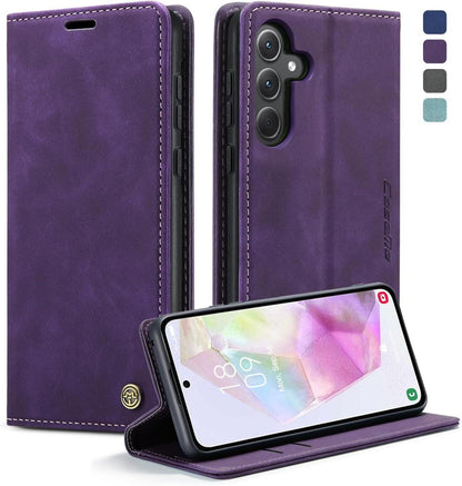 Handyhülle Samsung Galaxy A35 5G Leder Flip Case Magnet Standfunktion