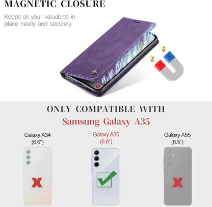 Samsung Galaxy A35 5G Handyhülle - Premium Leder Flip Cover