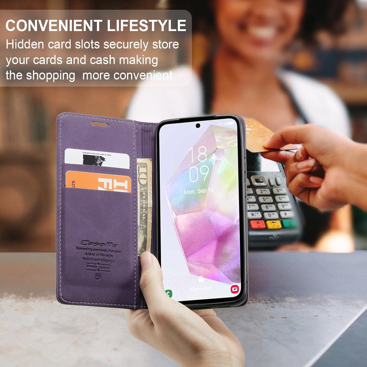 Handyhülle Samsung Galaxy A35 5G Leder Flip Case Magnet Standfunktion