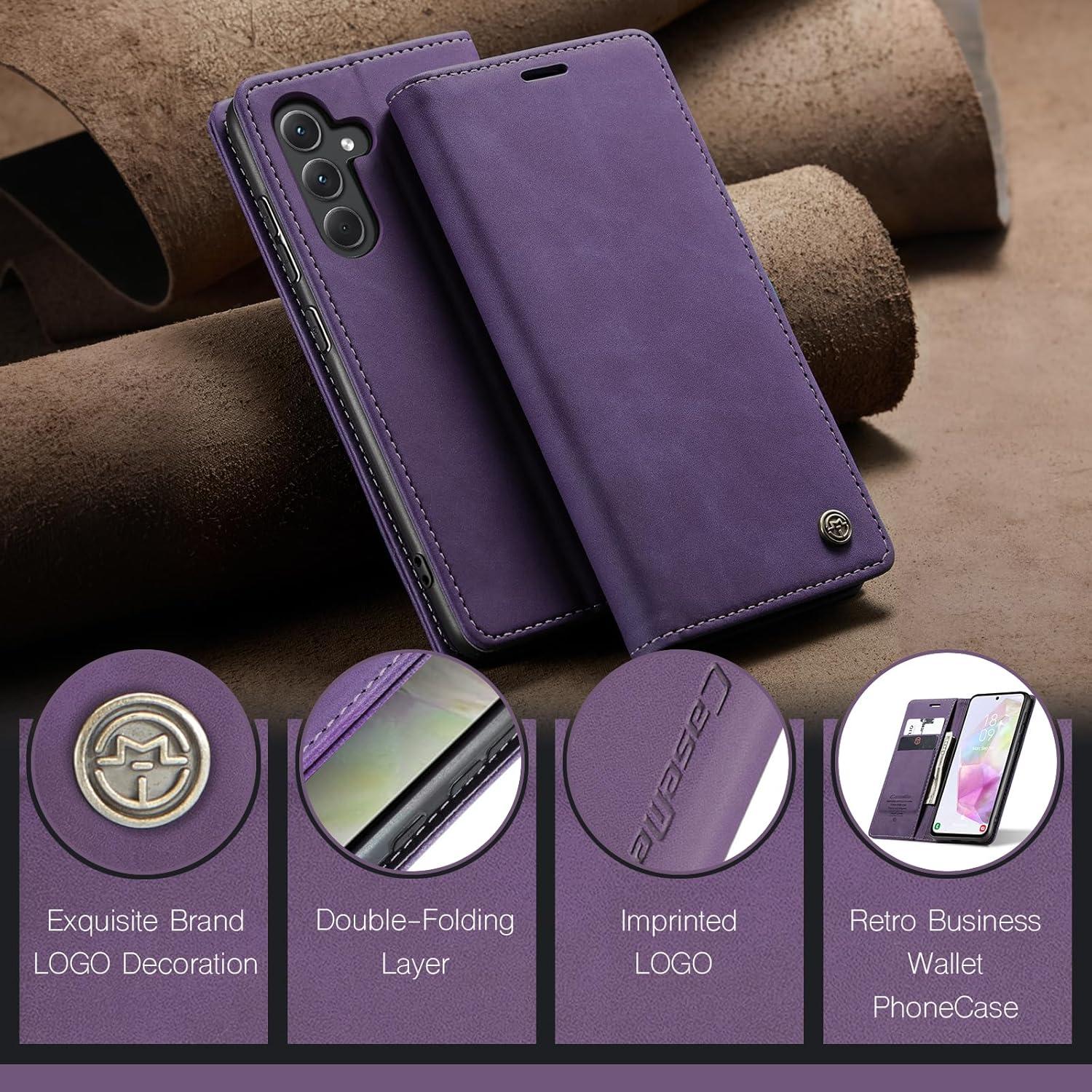 Samsung Galaxy A35 5G Handyhülle Premium Leder Klapphülle Magnet Standfunktion