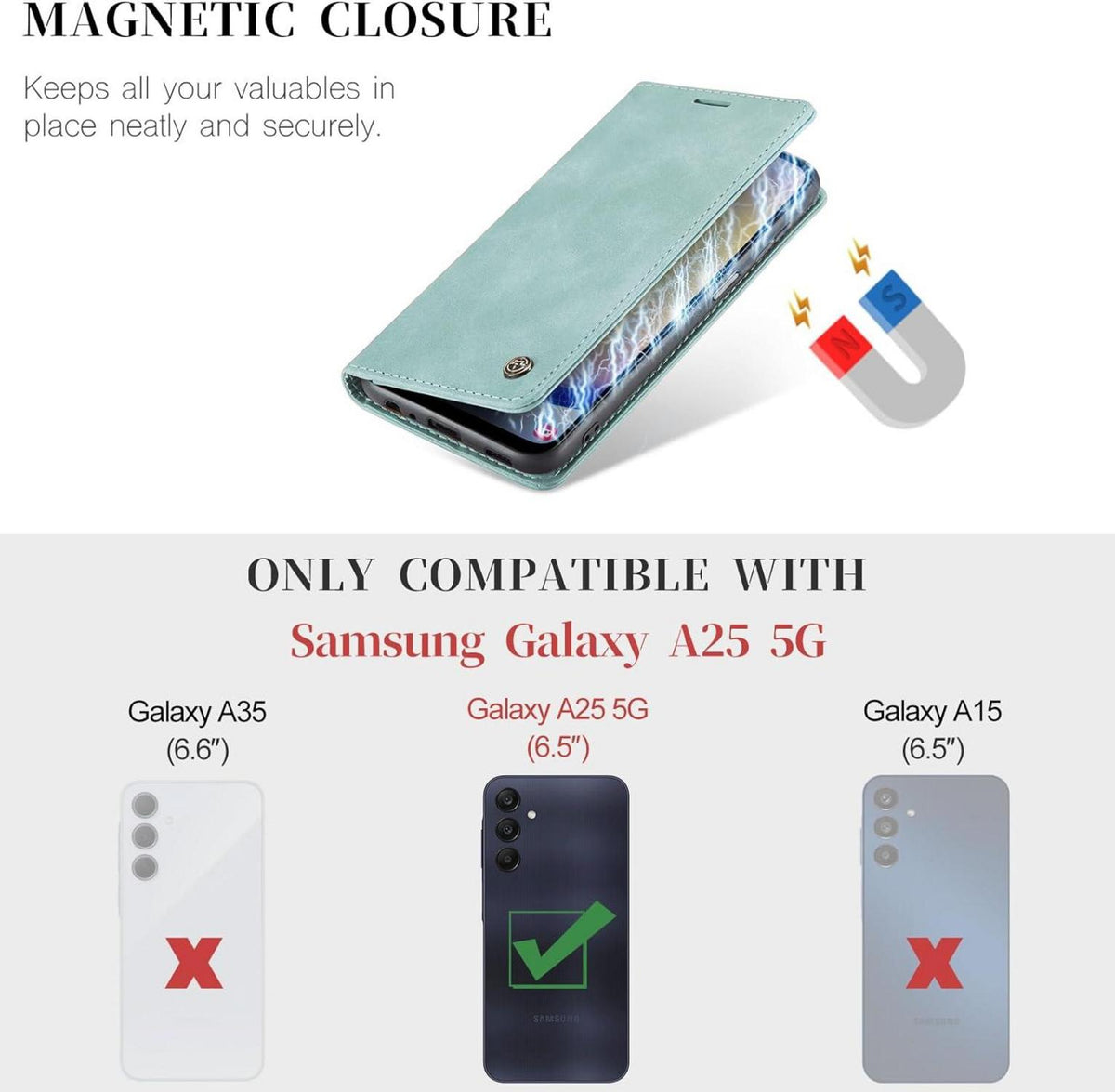 Samsung Galaxy A25 5G Handyhülle Premium Leder Klapphülle