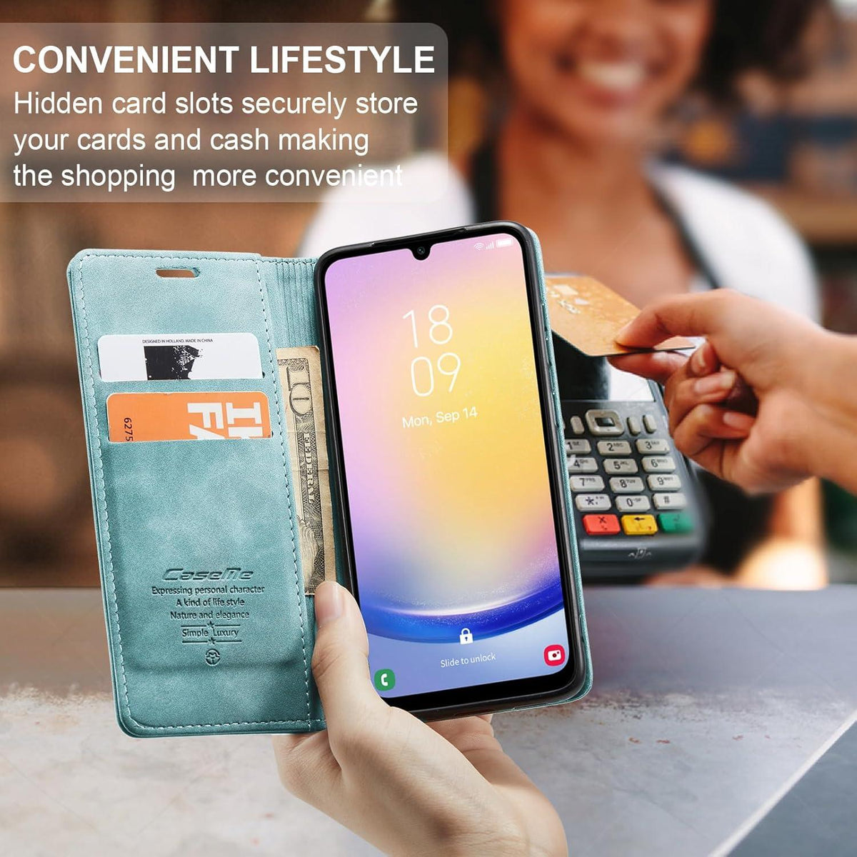 Samsung Galaxy A25 5G Handyhülle Leder Flip Case Standfunktion Magnet