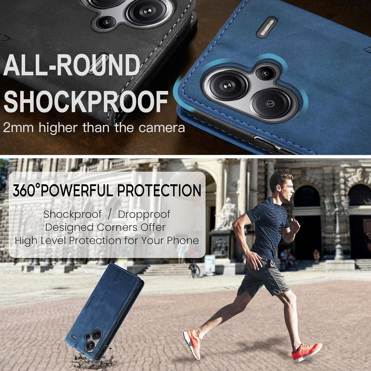 Handyhülle Xiaomi Redmi Note 13 Pro Plus 5G Premium Leder Blau