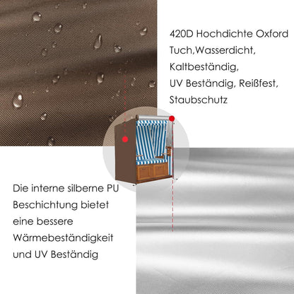 Strandkorb Schutzhülle Winterfest 420D Oxford Braun