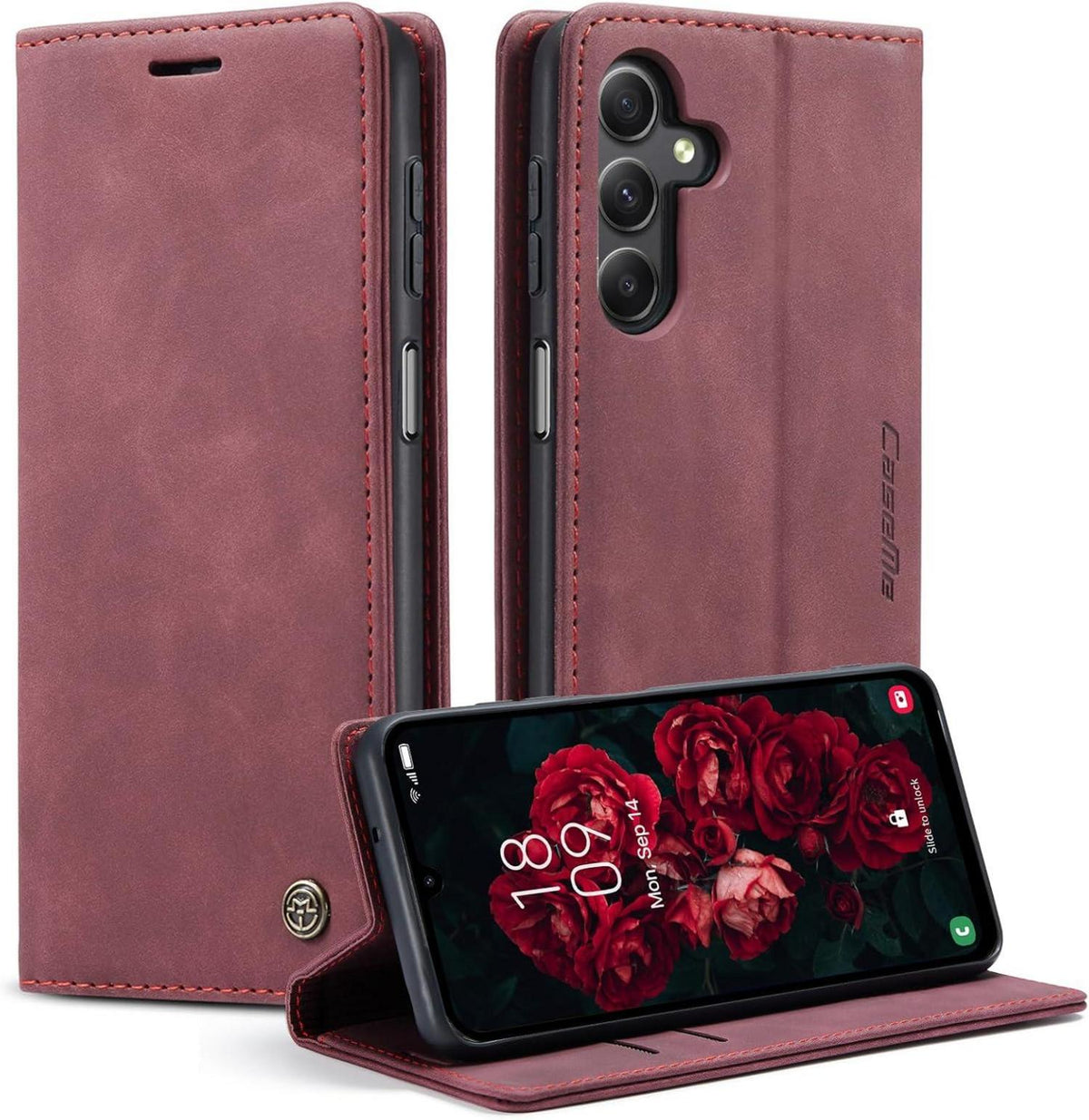Handyhülle Samsung Galaxy A25 5G Premium Leder Flip Case Magnet