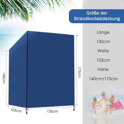 Winterfeste Strandkorb Hülle 420D Oxford Blau 135x105x175cm