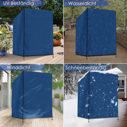 Winterfeste Strandkorb Hülle 420D Oxford Blau 135x105x175cm