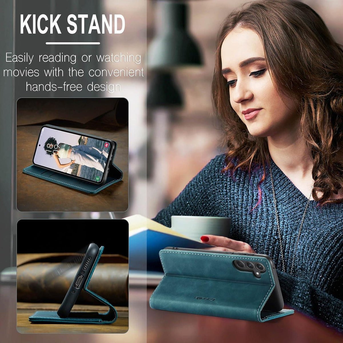 Premium Lederhülle Samsung Galaxy A35 5G Klapphülle Magnet Tasche