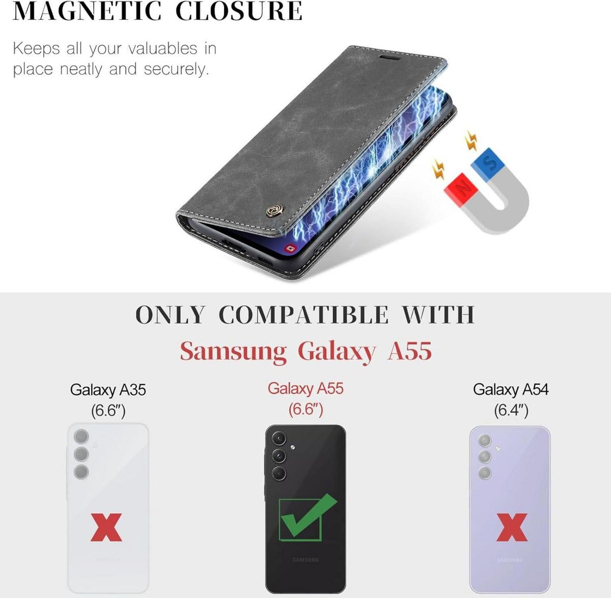 Samsung Galaxy A55 5G Handyhülle - Premium Leder Schutzhülle