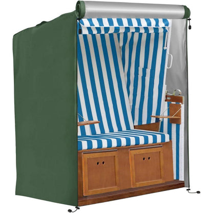 Strandkorb Schutzhülle Winterfest 420D Oxford Grün 135x105x175/140cm