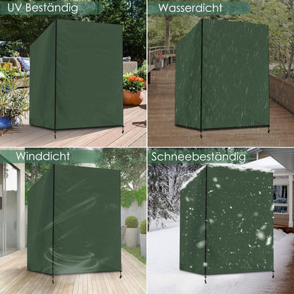Strandkorb Schutzhülle Winterfest 420D Oxford Grün 135x105x175/140cm