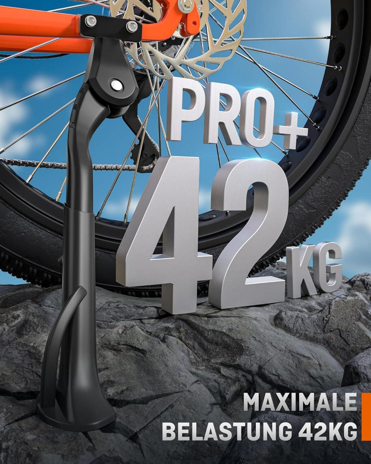 HENMI Fahrradständer 24-29 Zoll E-Bike MTB Stabil 40mm Lochabstand