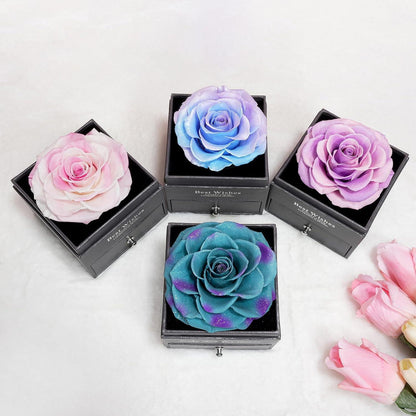 Ewige Rose Geschenkset für Mama mit Silber Halskette - Muttertagsgeschenk