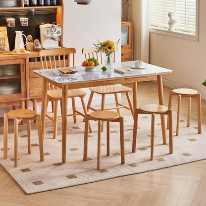 Massivholz Barhocker Set (4er) – Stapelbar & Platzsparend