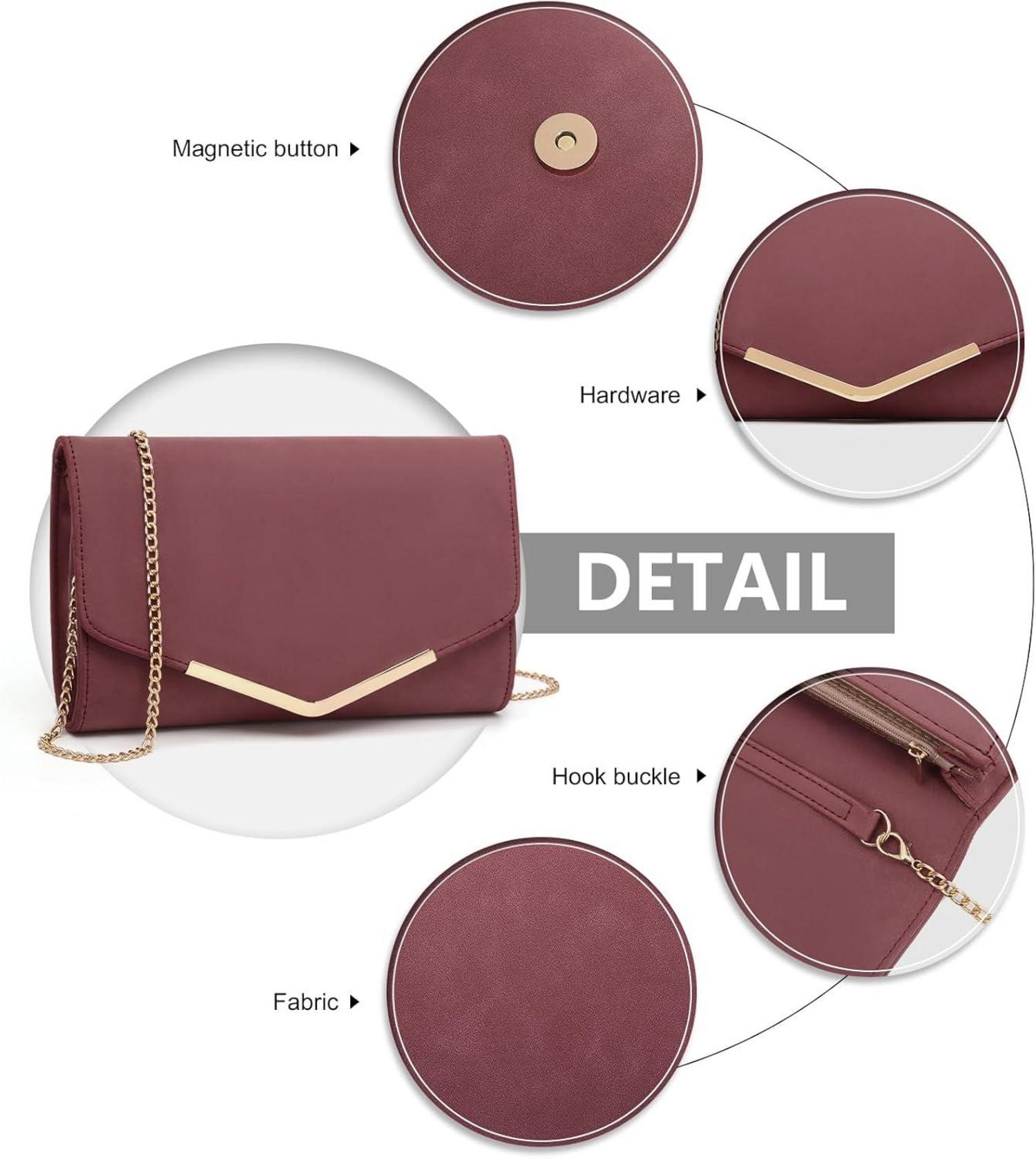 Elegante Umschlag-Clutch mit Kette für Hochzeit & Party