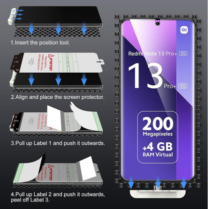 3x LK TPU Displayschutzfolie für Redmi Note 13 Pro Plus 5G, 3D Vollabdeckung