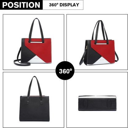 Miss Lulu Damen Handtasche PU Leder Henkeltasche Schultertasche