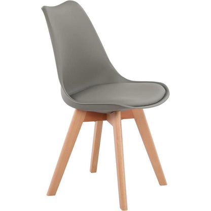 Essgruppen Set für 2 Personen – Runder Weißer Tisch + 2 Grau Buche Stühle