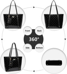 Miss Lulu Damen Handtasche Shopper Mittelgroß 3-teiliges Set