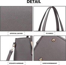 Miss Lulu Damen Handtasche Schultertasche Set PU Leder