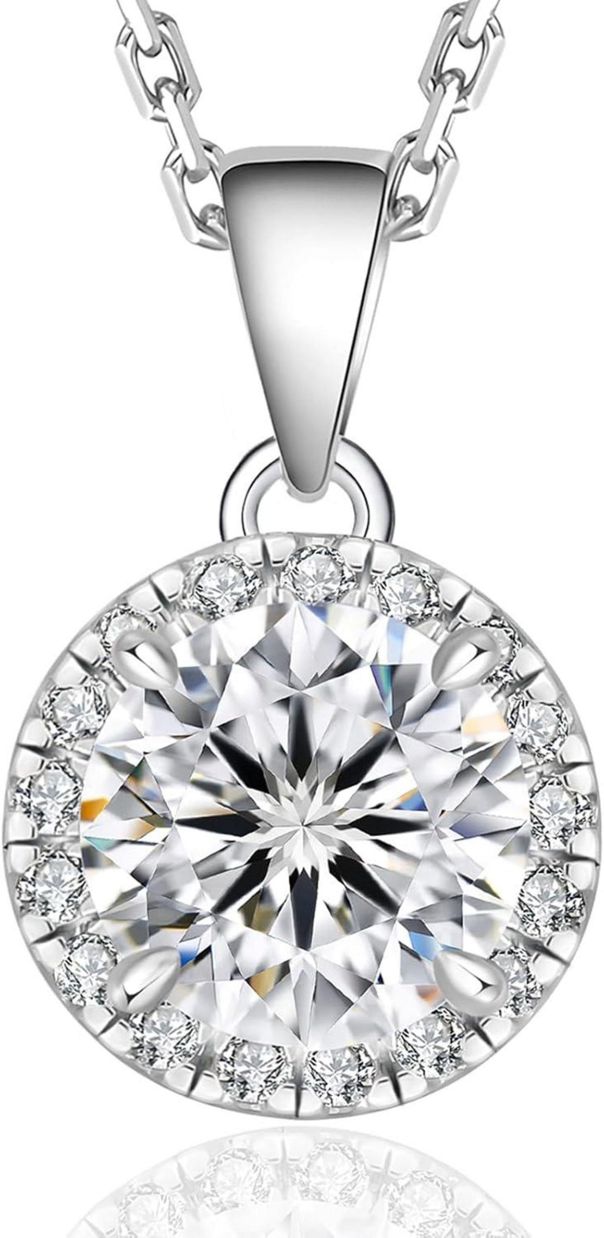 Moissanite Anhänger Kette Silber 925 Damen VVS1 D VVS1