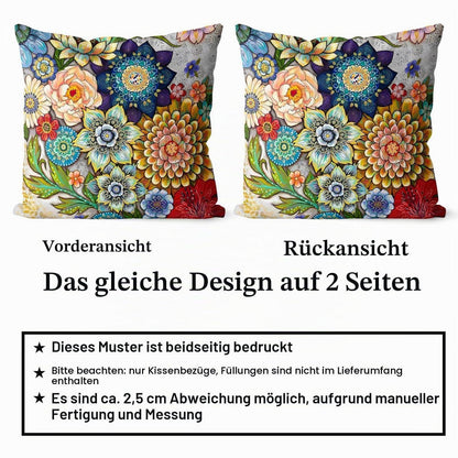 2er Set Boho Kissenbezüge Samt 45x45 cm - Frühlingsdeko