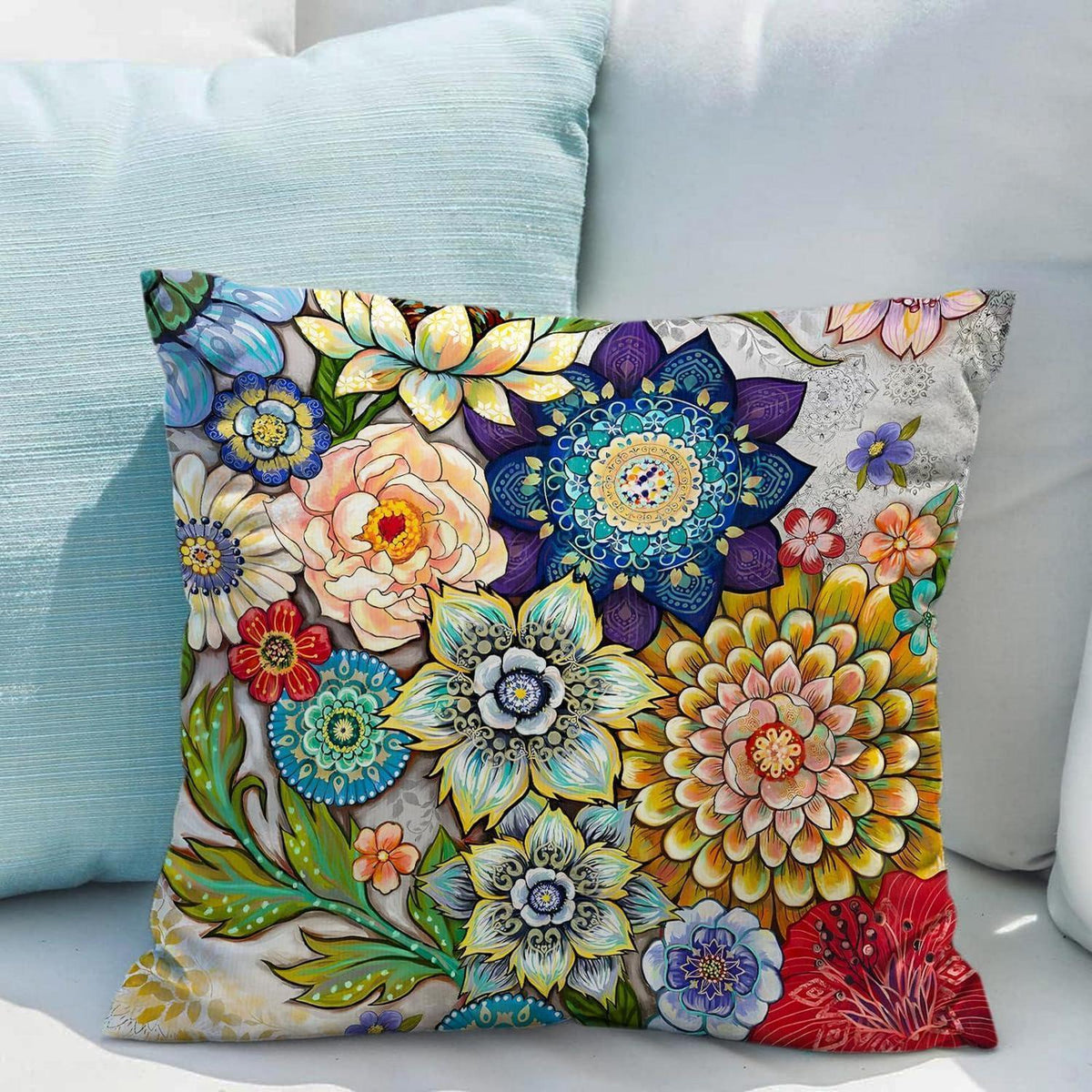 2er Set Boho Kissenbezüge Samt 45x45 cm - Frühlingsdeko