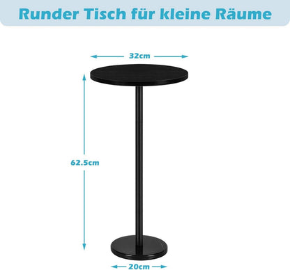 Kleiner Schwarzer Runder Beistelltisch Marmorsockel 32CM