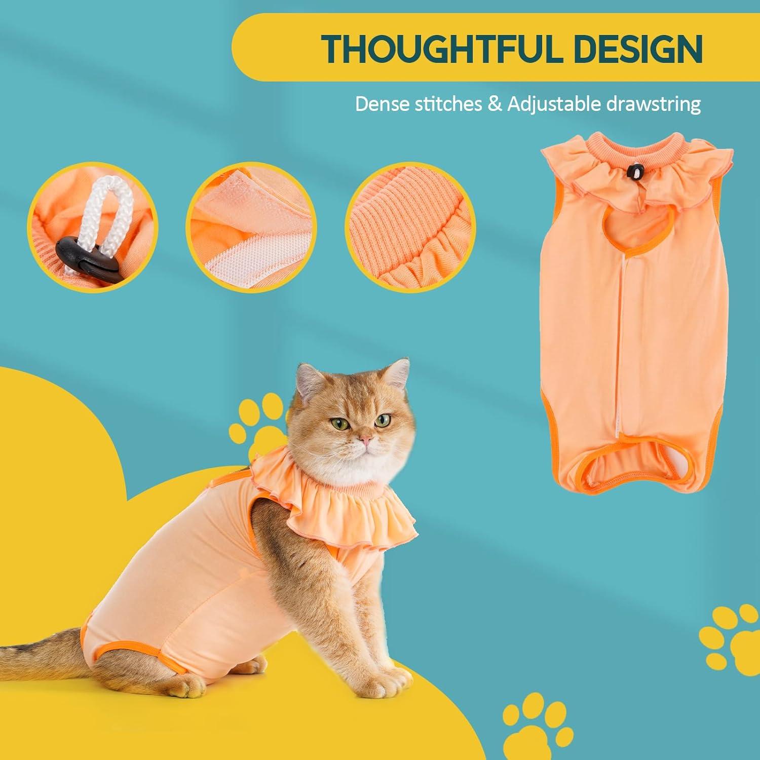 Katzenbody Modal Erholungsanzug OP Kastration Leckschutz S-Apricot