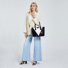 Miss Lulu Handtasche Damen Schultertasche Shopper V-förmiges
