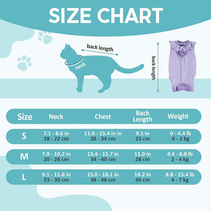 Katzenbody Erholungsanzug Kastration Spay Modal M-Lilac
