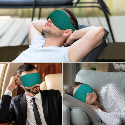 3D Schlafmaske für Seitenschläfer, Dunkles Cyan, 2 Paar Ohrstöpsel