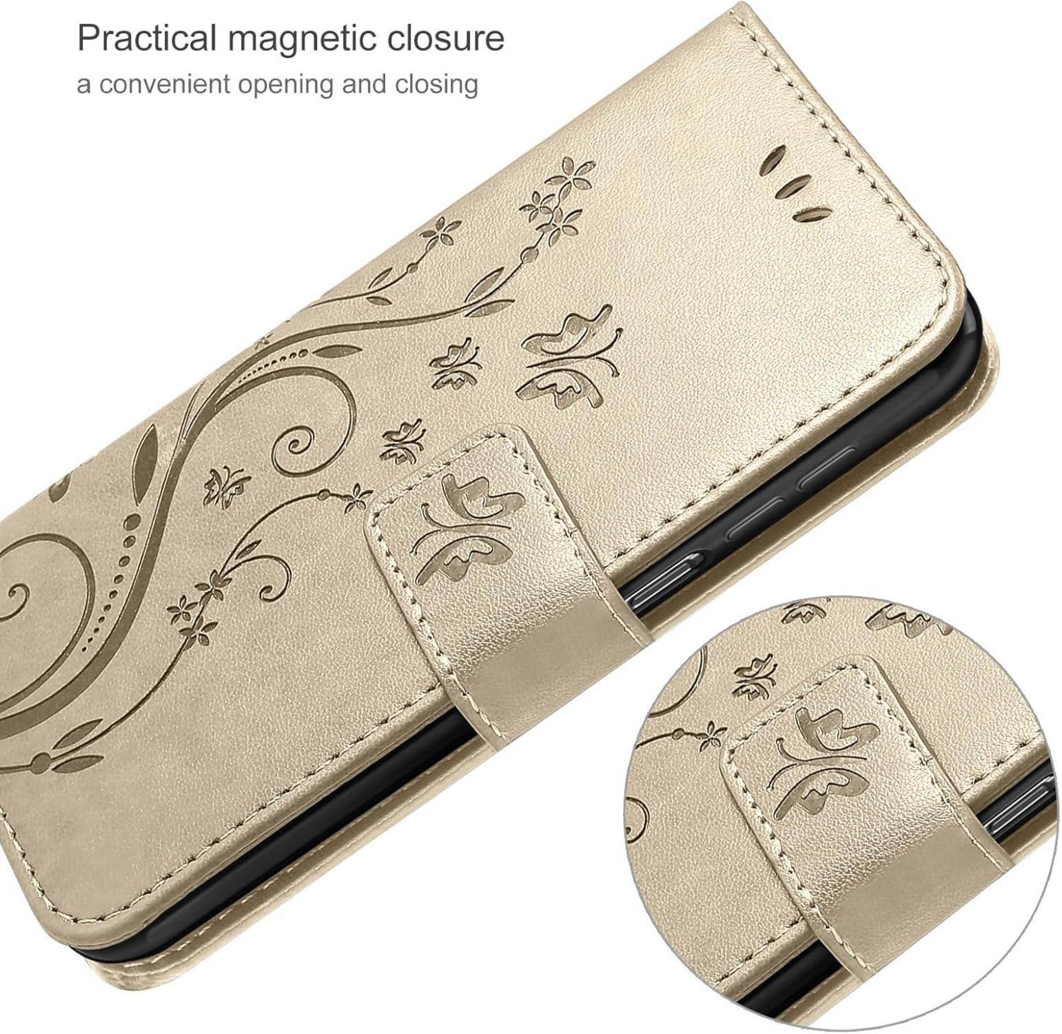 Samsung Galaxy A15 5G/4G Leder Wallet Hülle Schutzfolie Gold