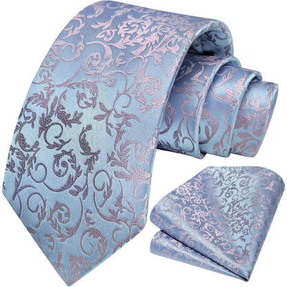 Krawatten-Set Paisley für Herren, Blau & Rosa