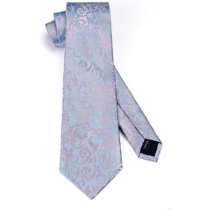 Krawatten-Set Paisley für Herren, Blau & Rosa