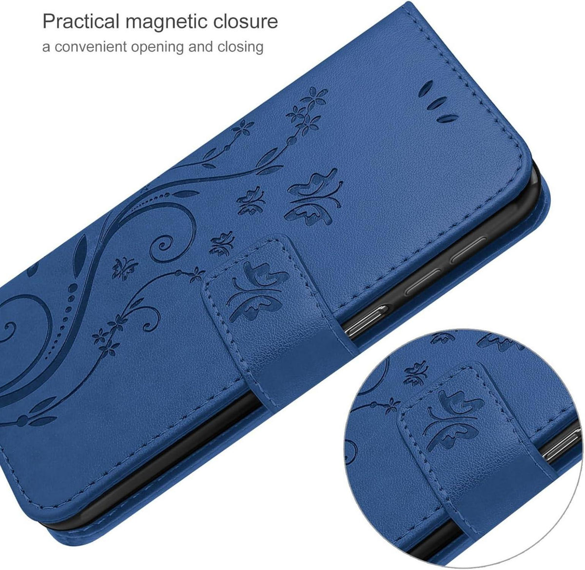 Samsung Galaxy A15 5G/4G Lederhülle Wallet Tasche mit Schutzfolie Hellblau