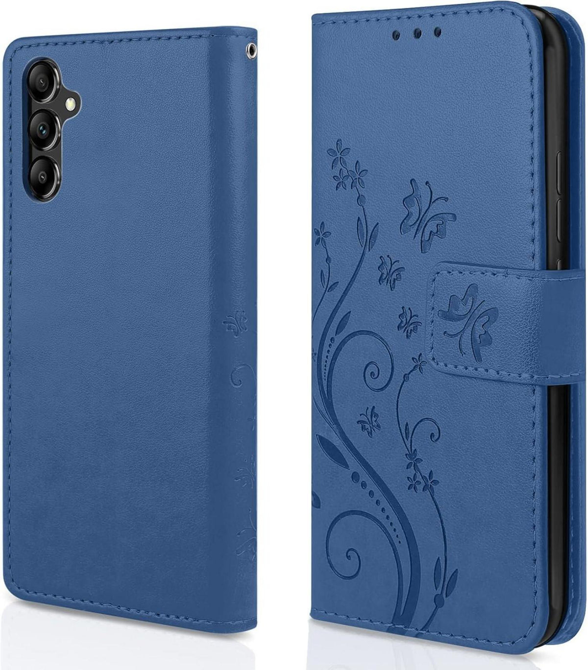 Lederhülle für Samsung Galaxy A55 5G - Flip Wallet Case Dunkelblau