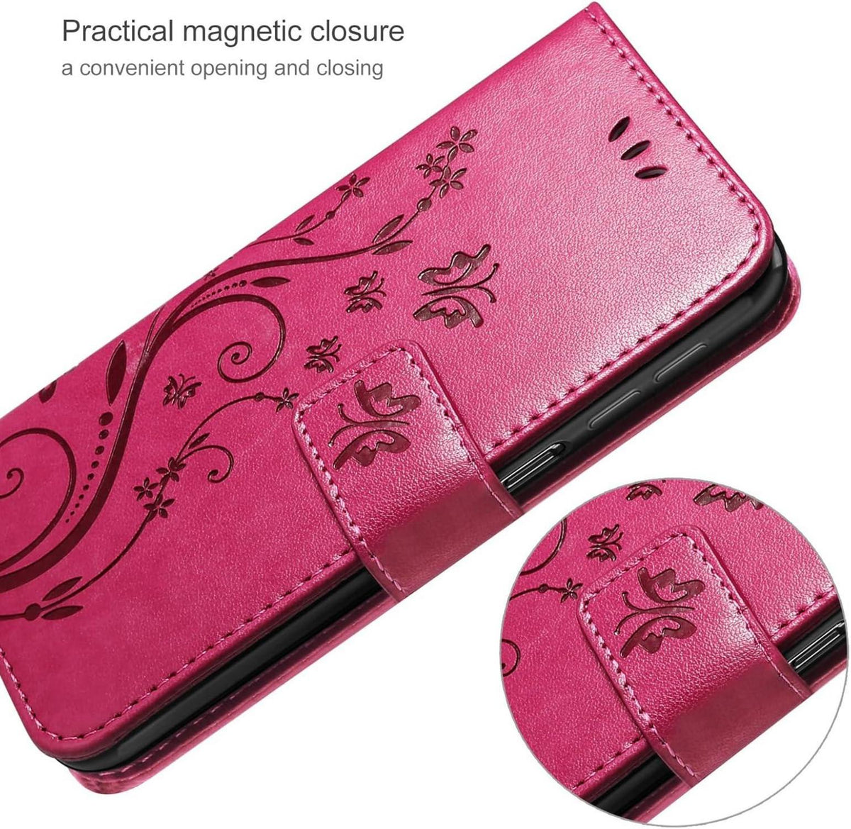 AROYI Samsung Galaxy A15 Lederhülle Wallet Flip Cover Rot