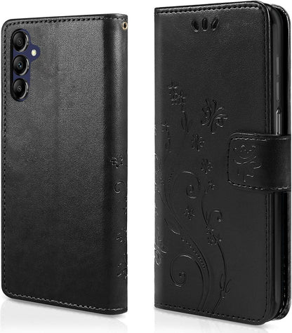 Lederhülle Samsung Galaxy A15 4G/5G Schutzhülle Wallet Schwarz