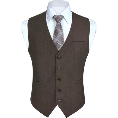 Herren Weste Baumwolle Weinlese Braun L