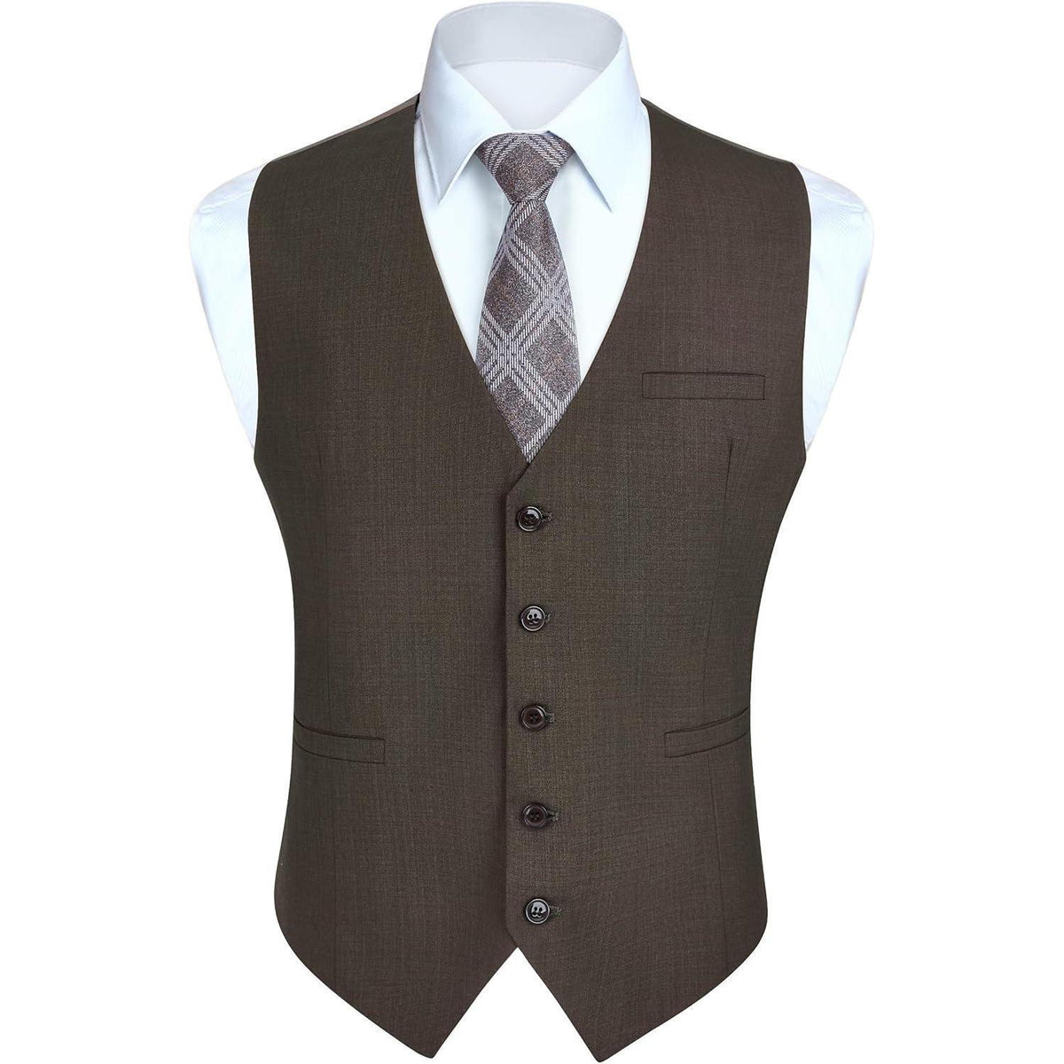Herren Weste Baumwolle Weinlese Braun XL