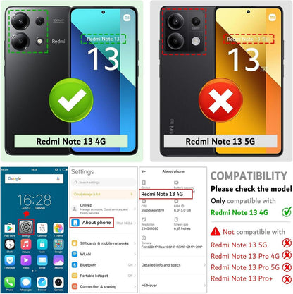Leder Handyhülle Xiaomi Redmi Note 13 4G Klapphülle Schwarz