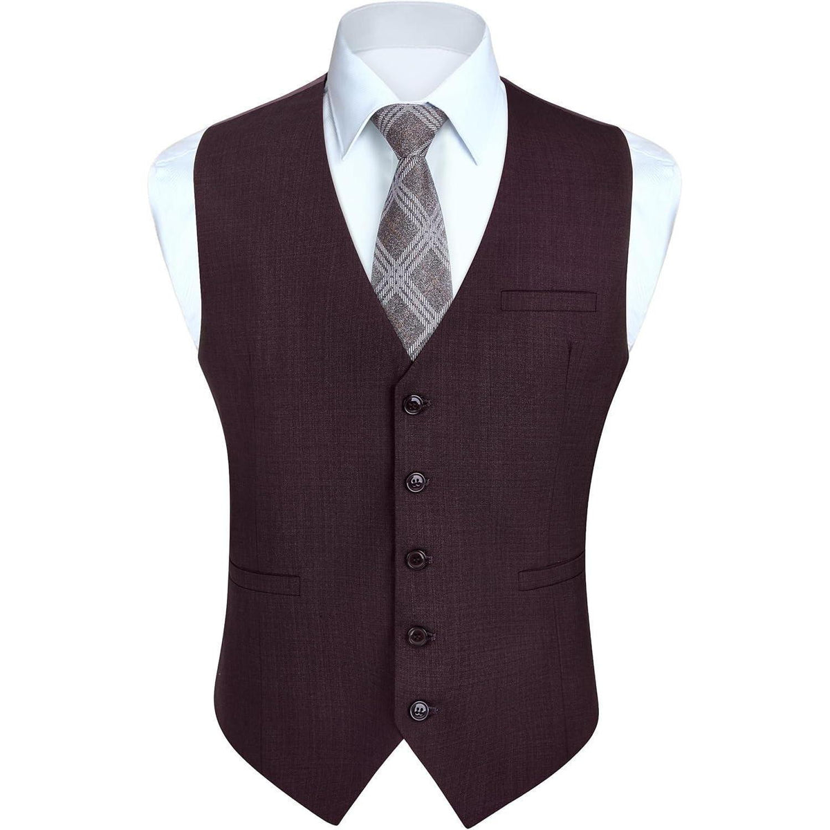 Herren Weste Dunkelviolett Baumwolle 4XL